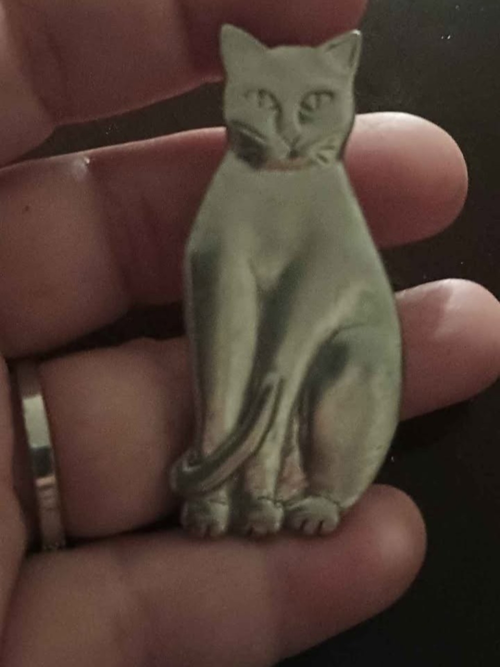 Silver Cat-Shaped Pet Collar Charm - Silver
